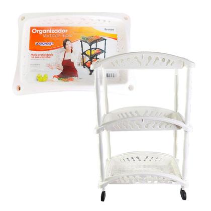 Imagem de Organizador Vertical Triplo para Frutas Branco 3 Andares