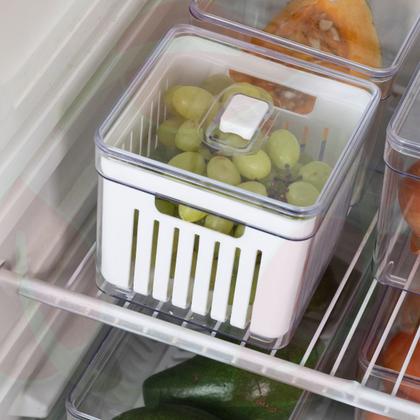 Imagem de Organizadores Com Tampa Resistente Quadrado De Geladeira - 5 UN