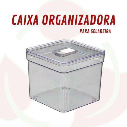 Imagem de Organizadores Com Tampa Resistente Quadrado De Geladeira - 5 UN