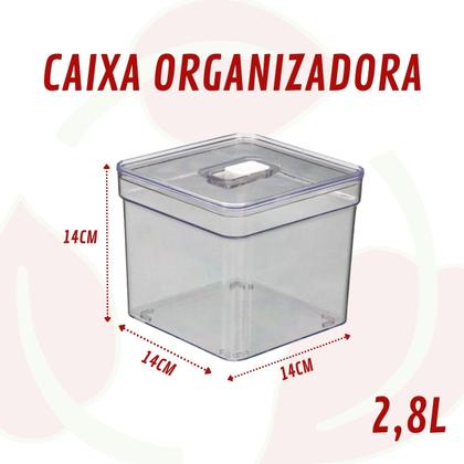 Imagem de Organizadores Com Tampa Resistente Quadrado De Geladeira - 5 UN