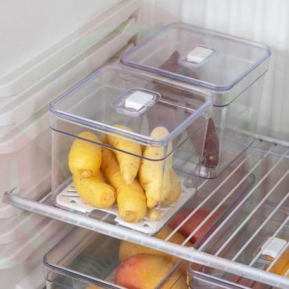 Imagem de Organizadores Com Tampa Resistente Quadrado De Geladeira - 5 UN