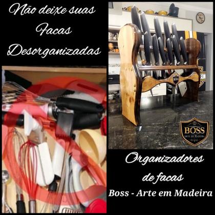 Imagem de Organizadores de Facas de Balcão em Madeira esculpida