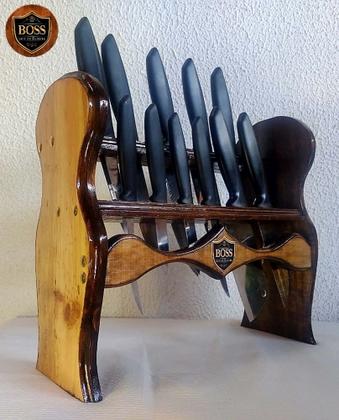 Imagem de Organizadores de Facas de Balcão em Madeira esculpida