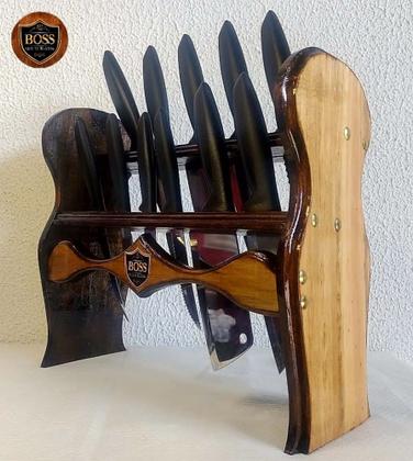 Imagem de Organizadores de Facas de Balcão em Madeira esculpida