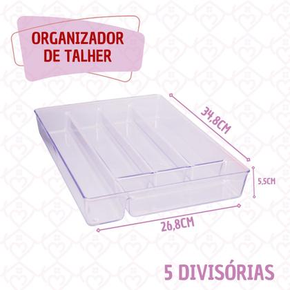 Imagem de Organizadores De Gavetas Porta Talheres Resistente Acrilico 3UN