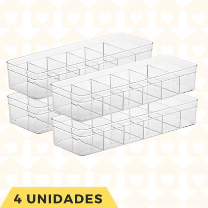 Imagem de Organizadores Retangular Com Divisorias P/ Gavetas Quarto 4 Un