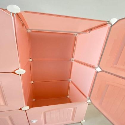 Imagem de Organize Quarto Arara Guarda-Roupas 6 Portas Modular Rosa