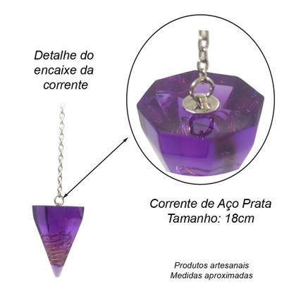 Imagem de Orgonite Pêndulo - Ametista Raio Violeta Transmutação