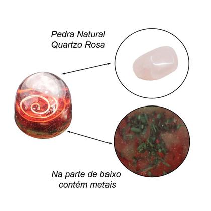 Imagem de Orgonite Semi-esférico Verde Quartzo Rosa - Relacionamento