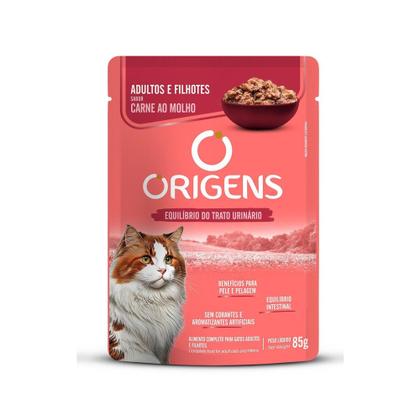 Imagem de Origens Sachê para Gatos Adultos e Filhotes Sabor Carne ao Molho 85 g