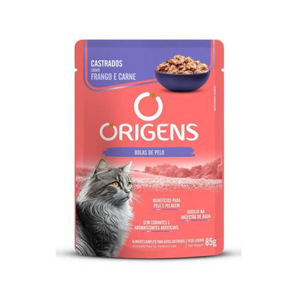 Imagem de Origens Sachê para Gatos Castrados Sabor Frango e Carne 85 g
