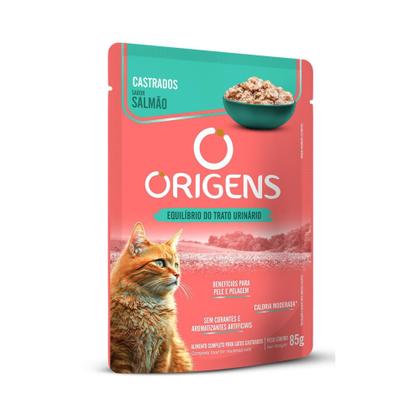Imagem de Origens Sachê para Gatos Castrados Sabor Salmão 85 g