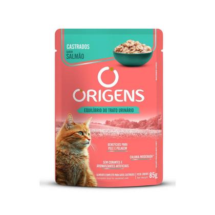 Imagem de Origens Sachê para Gatos Castrados Sabor Salmão 85 g