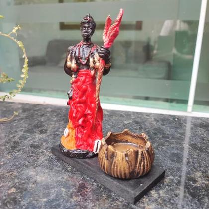 Imagem de Orixás Da Umbanda Em Resina 15 Cm Com Porta Vela