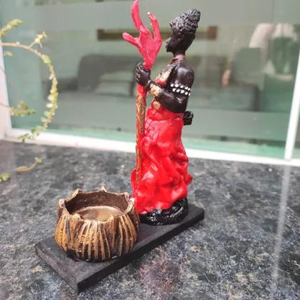Imagem de Orixás Da Umbanda Em Resina 15 Cm Com Porta Vela