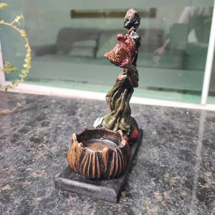 Imagem de Orixás Da Umbanda Em Resina 15 Cm Com Porta Vela