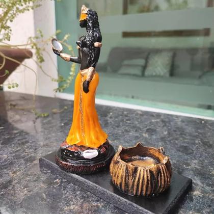 Imagem de Orixás Da Umbanda Em Resina 15 Cm Com Porta Vela