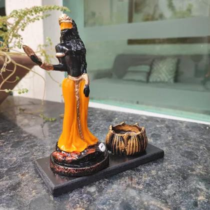 Imagem de Orixás Da Umbanda Em Resina 15 Cm Com Porta Vela