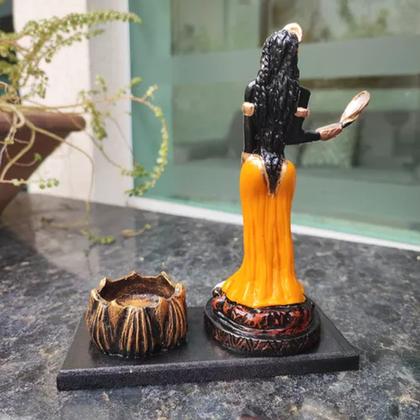 Imagem de Orixás Da Umbanda Em Resina 15 Cm Com Porta Vela