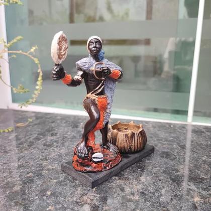 Imagem de Orixás Da Umbanda Em Resina 15 Cm Com Porta Vela