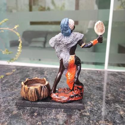 Imagem de Orixás Da Umbanda Em Resina 15 Cm Com Porta Vela