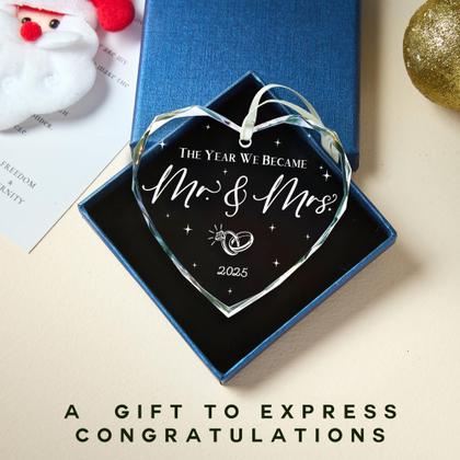 Imagem de Ornamento THDZS Mr & Mrs 2025 Presente de casamento em cristal