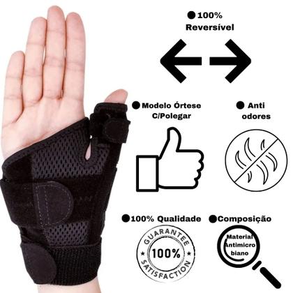 Imagem de Órtese Munhequeira Com Polegar Ajustável Mão Esquerda/Direita Vollo