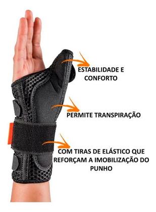 Imagem de Órtese Munhequeira Tala Punho Mão Esquerda Com Polegar