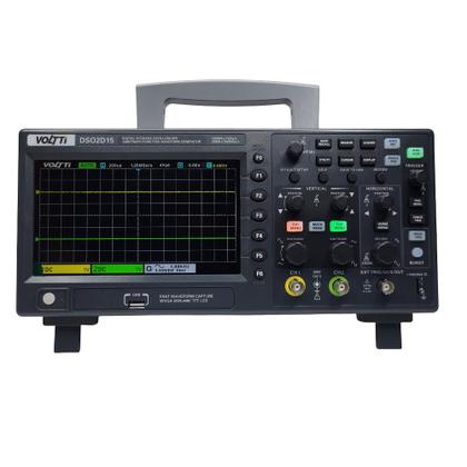 Imagem de Osciloscópio Digital de Bancada 150MHz 1GSa 2 canais com Gerador de Sinais Voltti DSO2D15