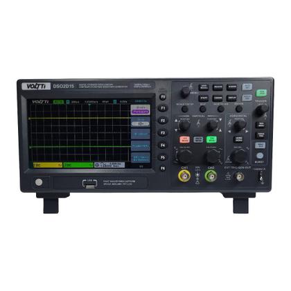 Imagem de Osciloscópio Digital de Bancada 150MHz 1GSa 2 canais com Gerador de Sinais Voltti DSO2D15