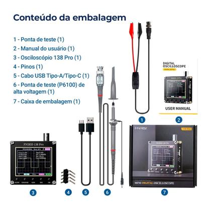 Imagem de Osciloscópio Digital FNIRSI Portátil 138PR-4
