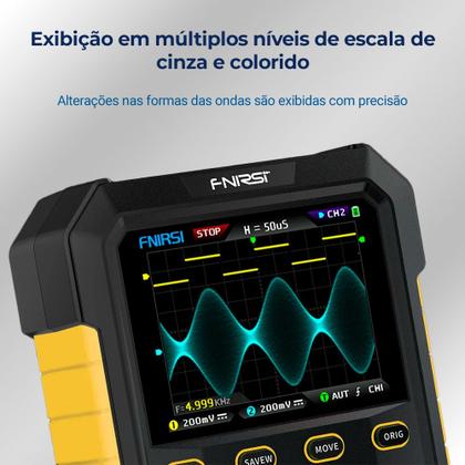 Imagem de Osciloscópio Digital FNIRSI Portátil DPOX180H Amarelo
