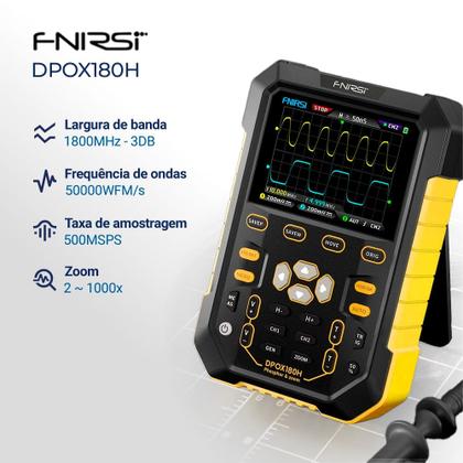 Imagem de Osciloscópio Digital FNIRSI Portátil DPOX180H Amarelo