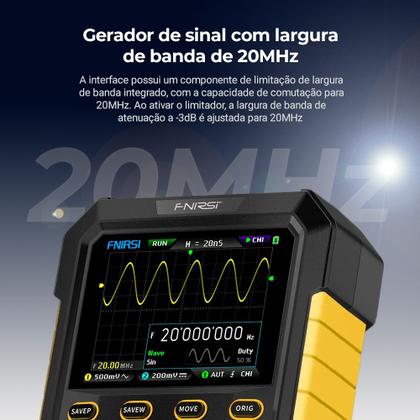 Imagem de Osciloscópio Digital FNIRSI Portátil DPOX180H Amarelo