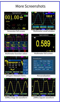 Imagem de Osciloscópio, Multímetro Gerador de Sinal 2ch 3 em 1 DSO3D12