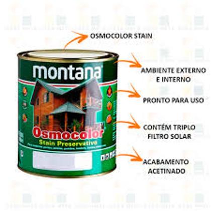 Imagem de Osmocolor Stain Natural UV Gold Acetinado 3,6L Montana  Proteção e Acabamento Premium para Madeira