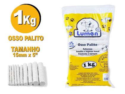 Imagem de Osso Comestível P/cães Lumen 1 Kg Osso Palito 15/5