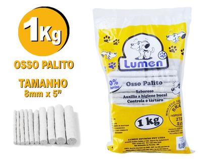 Imagem de Osso Comestível P/cães Lumen 1 Kg Osso Palito 8/5
