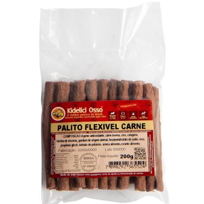 Imagem de Osso Palito Flexível - Kidelici Osso - Sabor Carne - 200G