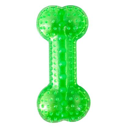 Imagem de Osso Porta Petisco Pawise P Verde  Brinquedo Interativo de Borracha para Cães Pequenos