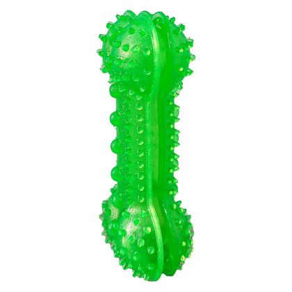 Imagem de Osso Porta Petisco Pawise P Verde  Brinquedo Interativo de Borracha para Cães Pequenos