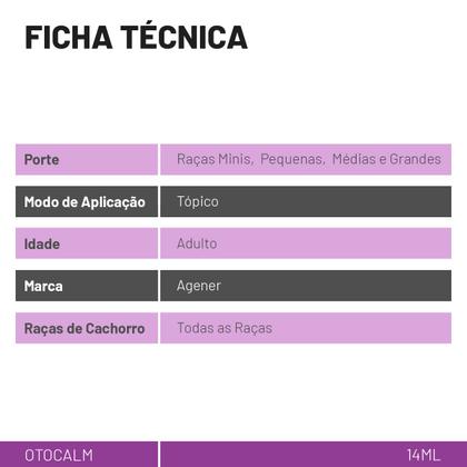 Imagem de Otocalm Gotas 14ml Para Cães e gatos Agener Solução Otologica