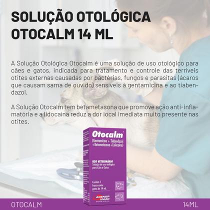 Imagem de Otocalm Gotas 14ml Para Cães e gatos Agener Solução Otologica