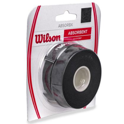 Imagem de Overgrip Wilson Absorbx Preto Com 03 Unidades