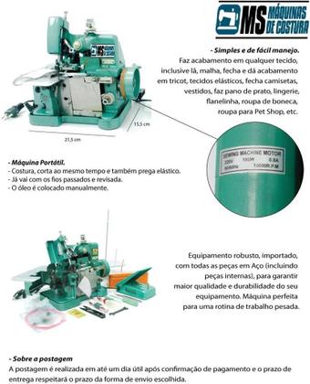 Imagem de Overlock Semi Industrial,1 Agulha, 3 Fios,-220V