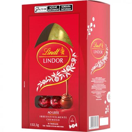 Imagem de Ovo de Páscoa Lindt Lindor Ao Leite 132,5g Recheado com Trufas