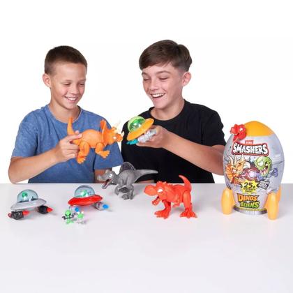 Imagem de Ovo Smashers Dino vs Aliens Triceratops Verde 25 Surpresas - Fun