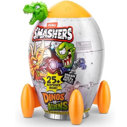 Imagem de Ovo Smashers Dino vs Aliens Triceratops Verde 25 Surpresas - Fun