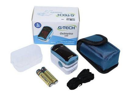 Imagem de Oximetro Profissional De Dedo G-Tech Com Estojo Capa Pilhas e Cordão
