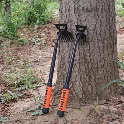 Imagem de Pá De Metal Em Aço Inoxidável Com Duas Pontas 2 Em 1, Rake De Jardim Com 5, 6, 8, 11 Dentes,